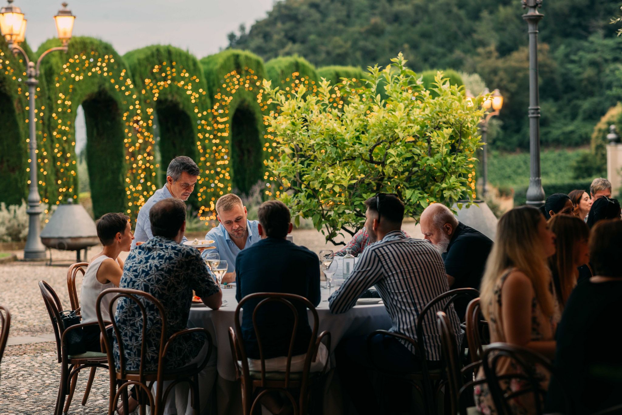 Business Party in Franciacorta negli spazi esterni di Villa Baiana